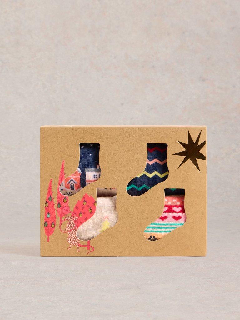 Christmas Ankle Socks 4 Pack in NAVY MULTI - LIFESTYLE