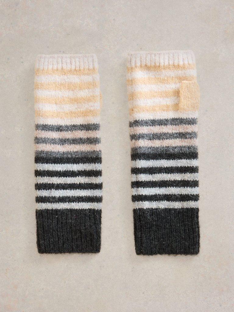 Striped Arm Warmer in NAT MLT - FLAT BACK