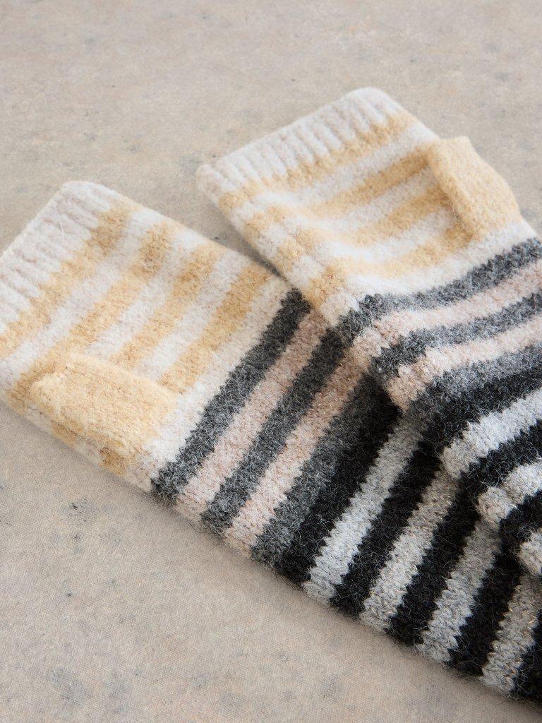 Striped Arm Warmer in NAT MLT - FLAT DETAIL