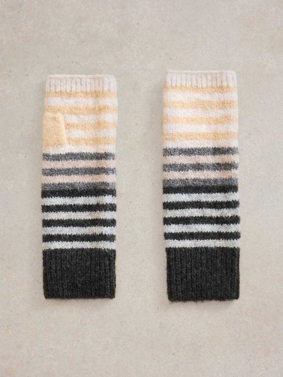 Striped Arm Warmer in NAT MLT - FLAT FRONT