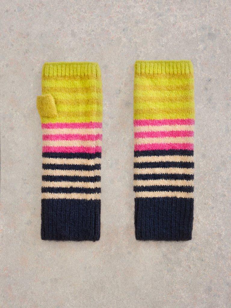 Striped Arm Warmer in YELLOW MLT - FLAT BACK