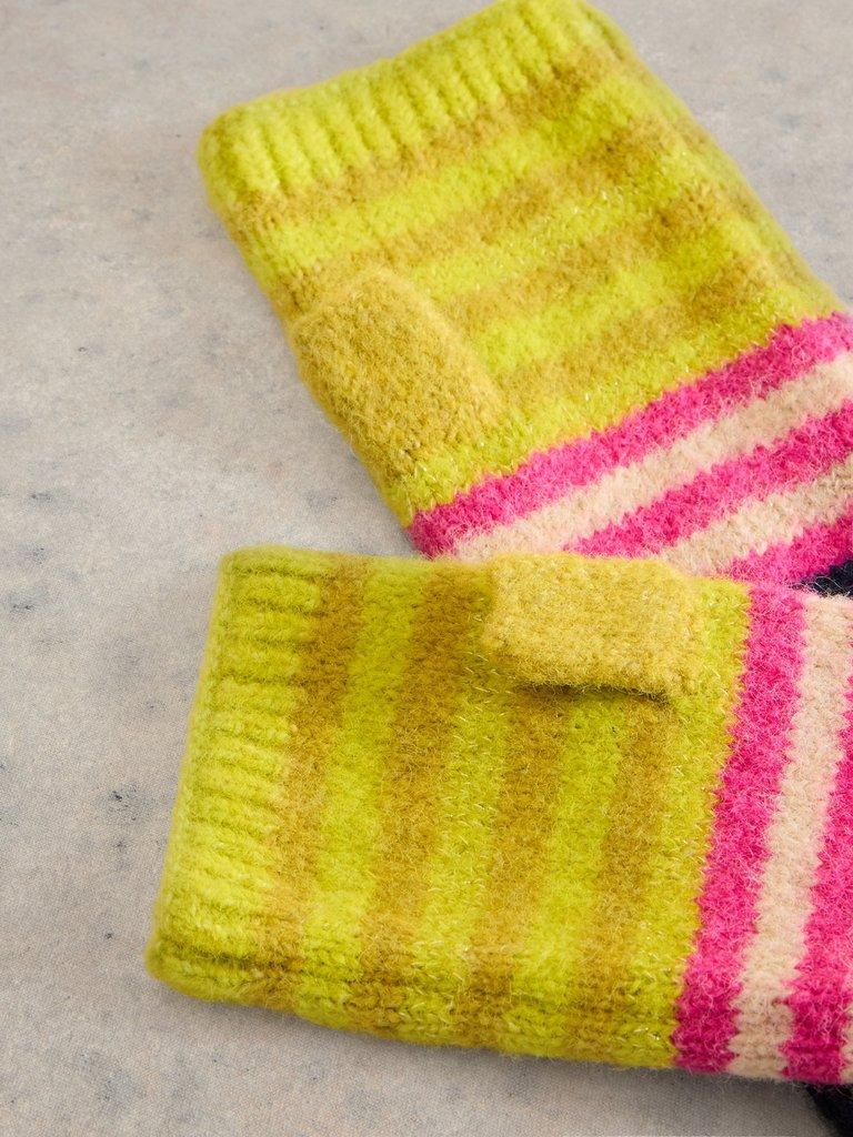 Striped Arm Warmer in YELLOW MLT - FLAT DETAIL