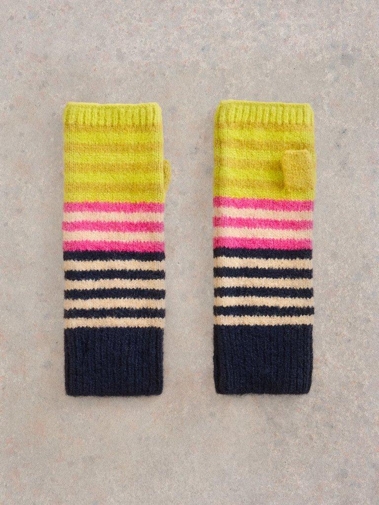 Striped Arm Warmer in YELLOW MLT - FLAT FRONT