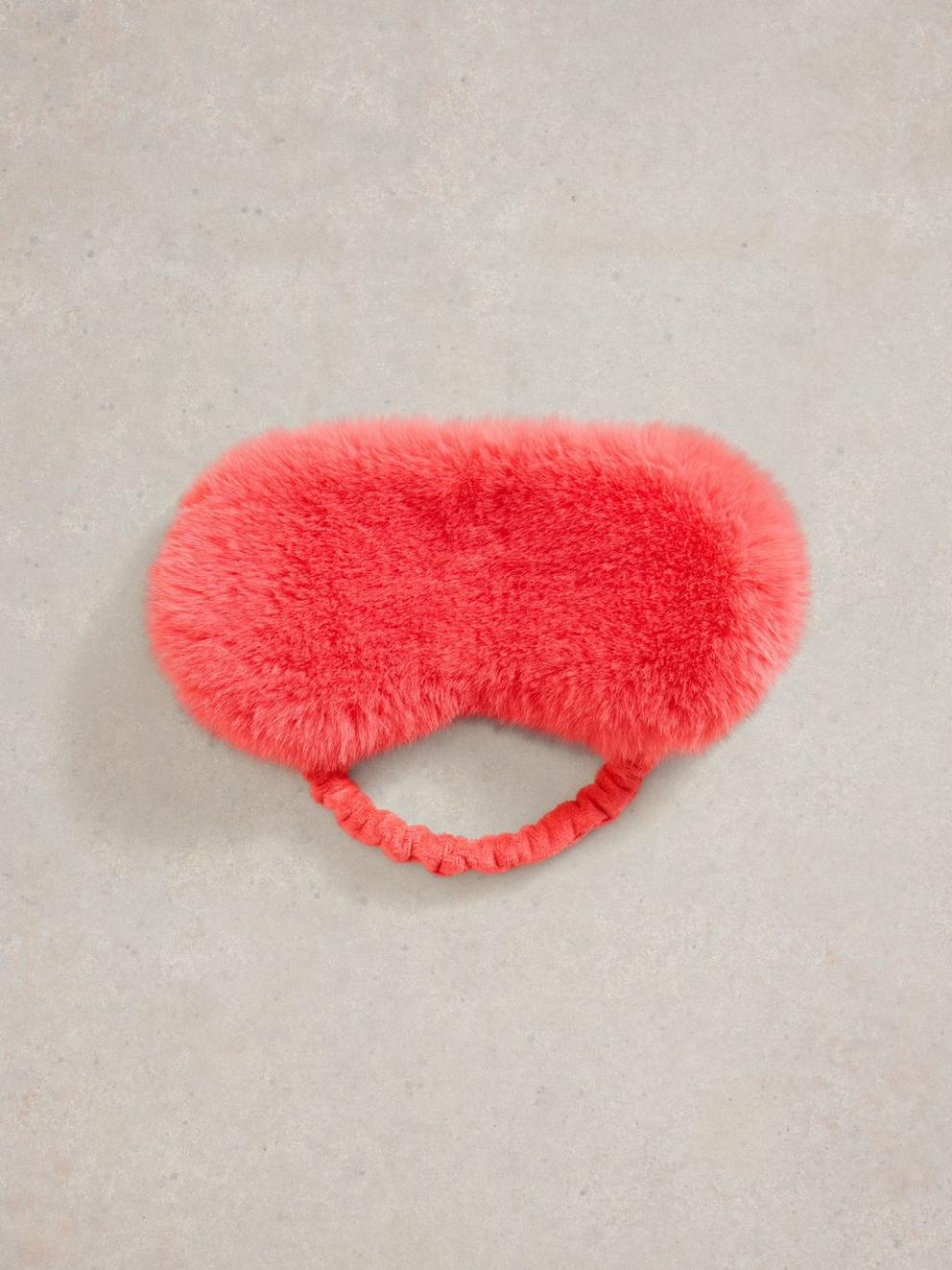 Faux Fur Velvet Eye Mask in BRT PINK - FLAT FRONT