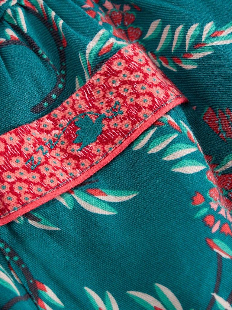 Nina PJ Bottom in TEAL PR - FLAT DETAIL