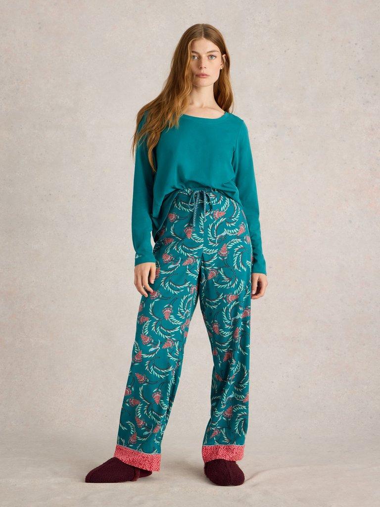 Nina PJ Bottom in TEAL PR - MODEL FRONT