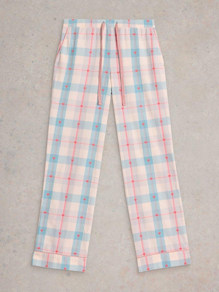 Nina Organic Check PJ Bottom in GREY MLT - FLAT FRONT