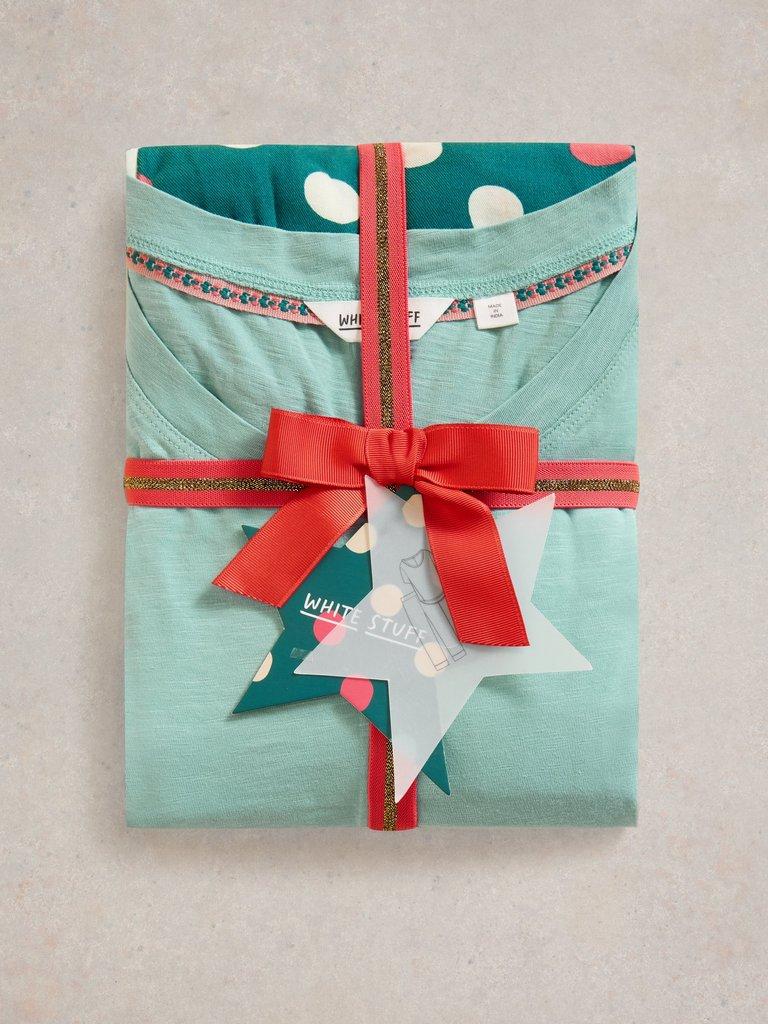Tessa PJ Set in TEAL MLT - FLAT FRONT