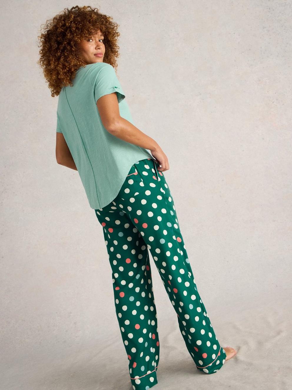 Tessa PJ Set in TEAL MLT - MODEL BACK