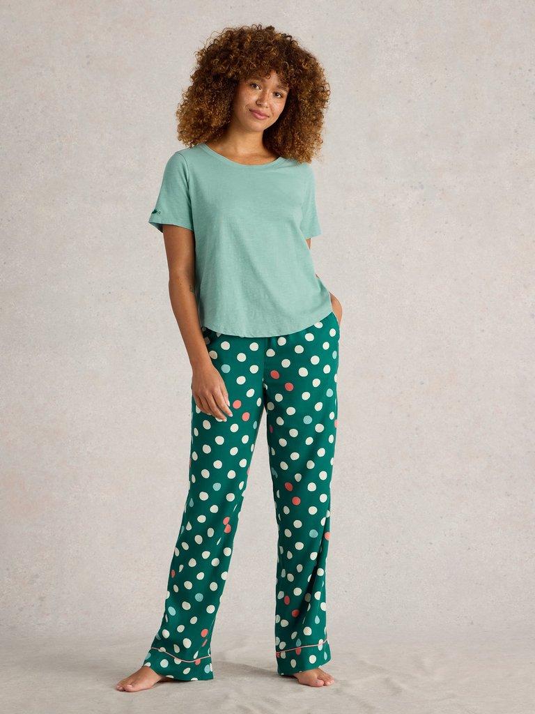 Tessa PJ Set in TEAL MLT - MODEL FRONT