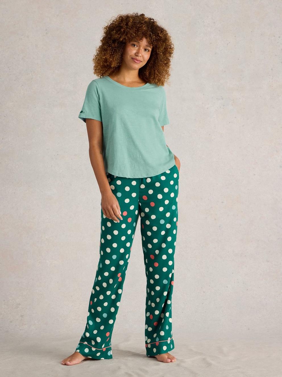 Tessa PJ Set in TEAL MLT - MODEL FRONT
