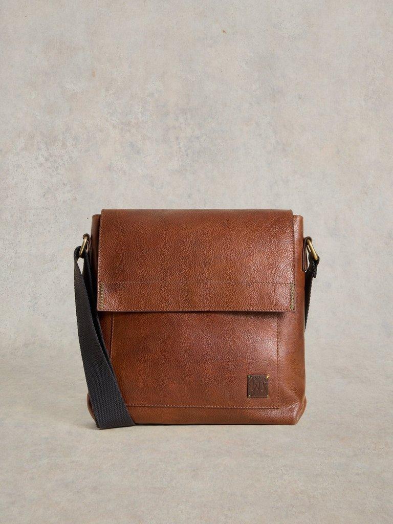 Frankie Leather Crossbody Bag in MID TAN - LIFESTYLE