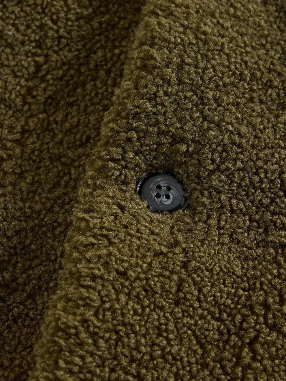 Borg Gilet in KHAKI GRN - FLAT DETAIL