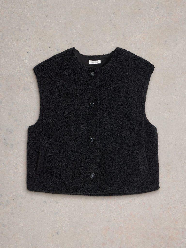 Borg Gilet in PURE BLK - FLAT FRONT