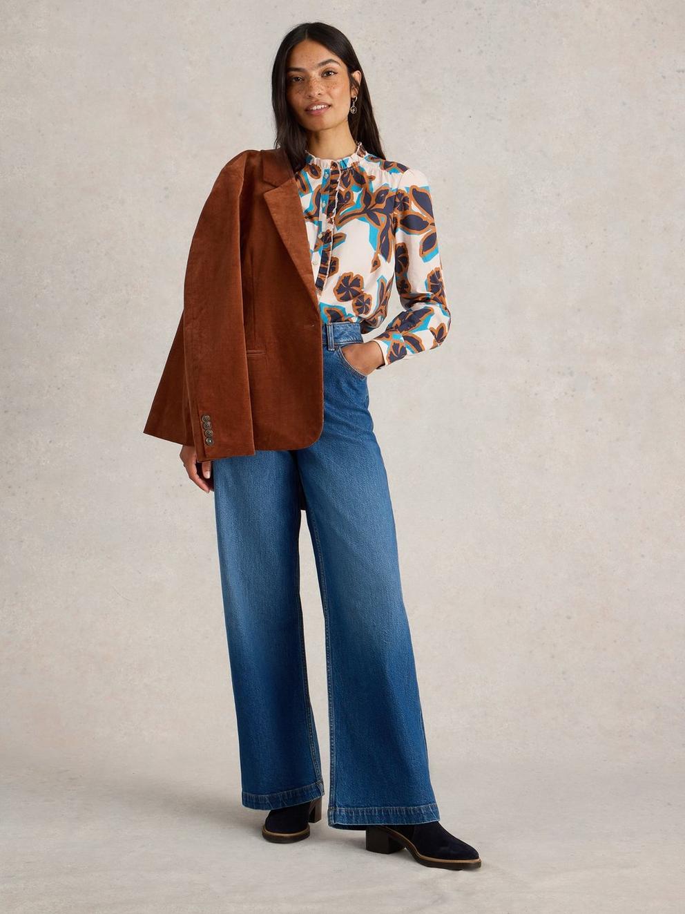 Aster Shirt in PINK PR - MODEL FRONT