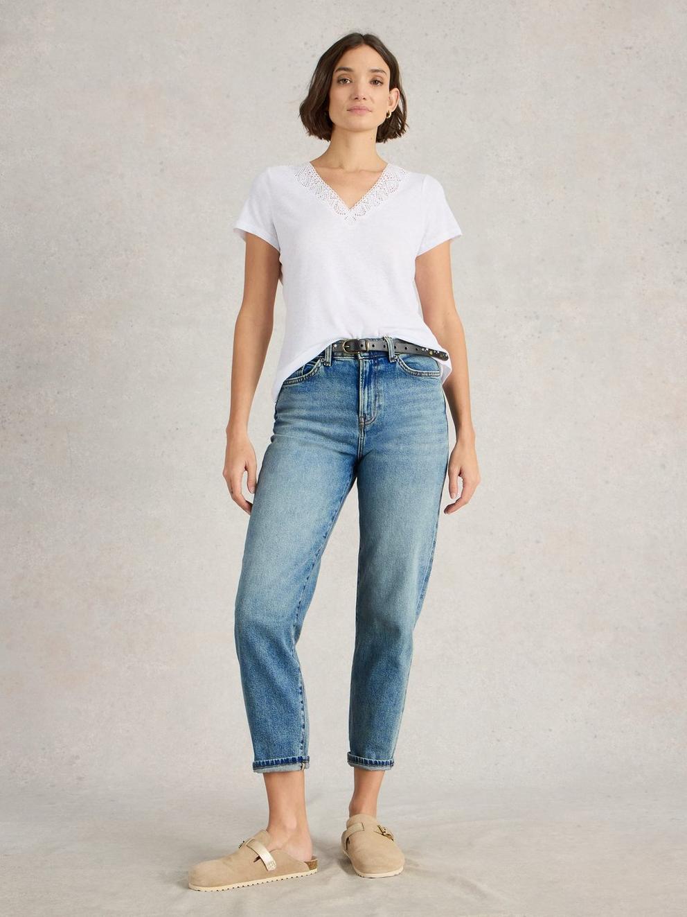 Tilly Tapered Jean in LGT DENIM - MODEL FRONT