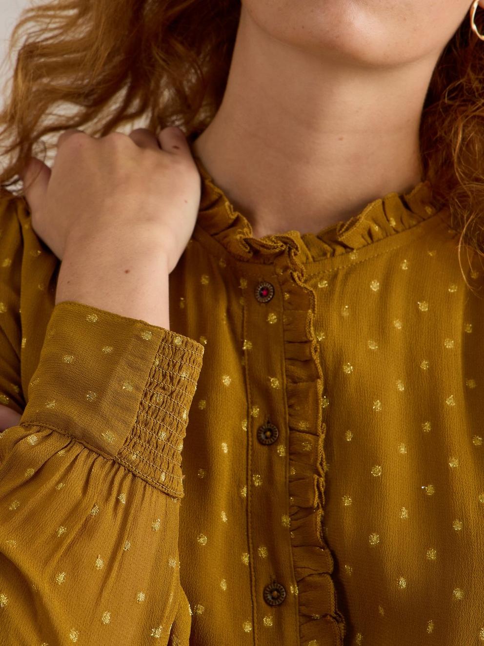 Aster Metallic Shirt in CHART MLT - MODEL DETAIL