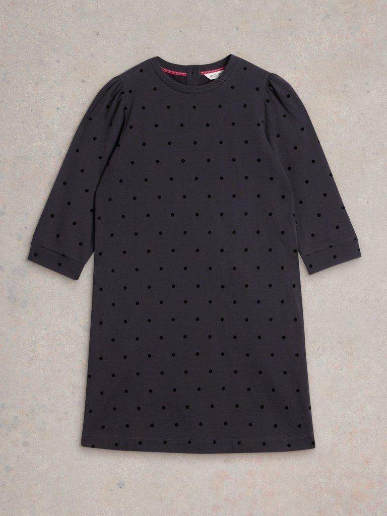 Amy Flock Jersey Dress in GREY MLT - FLAT FRONT