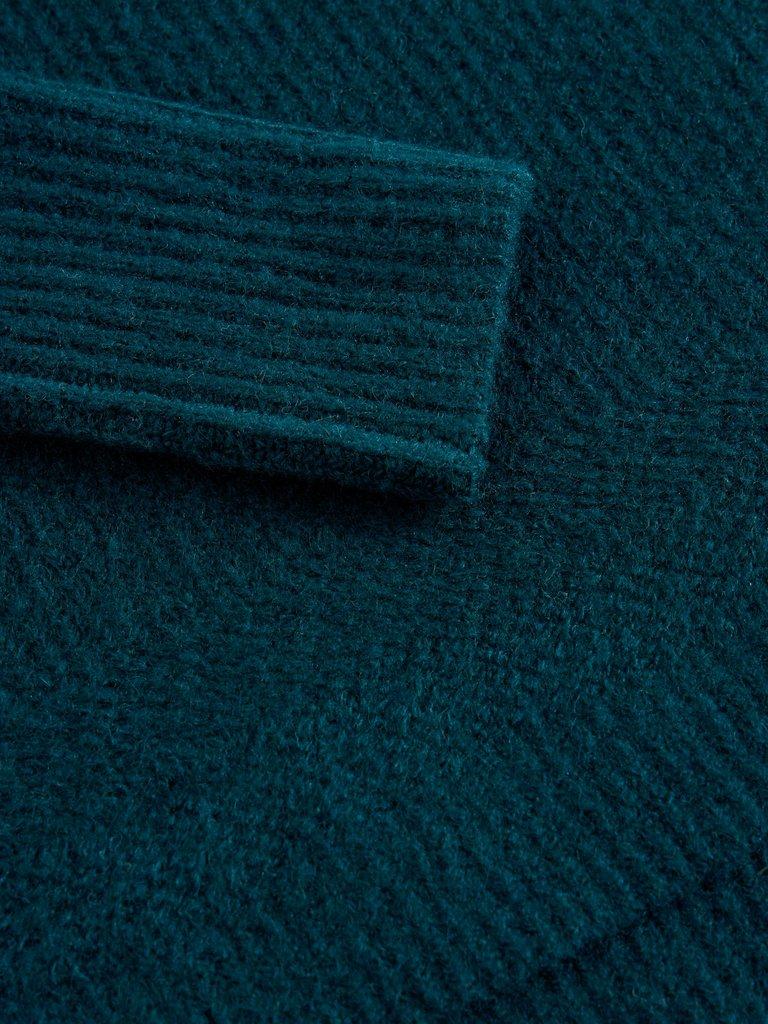 LOVELY JUMPER RIBBED in MID TEAL - FLAT DETAIL