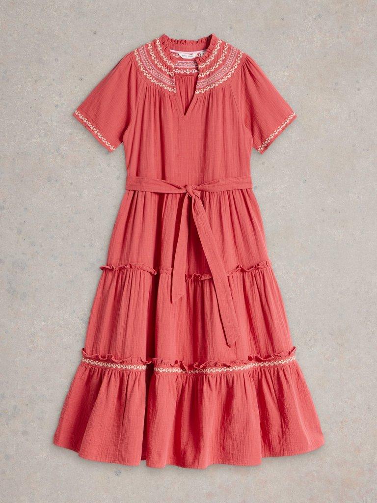 Coralie Double Cloth Dress in PINK MLT - FLAT FRONT