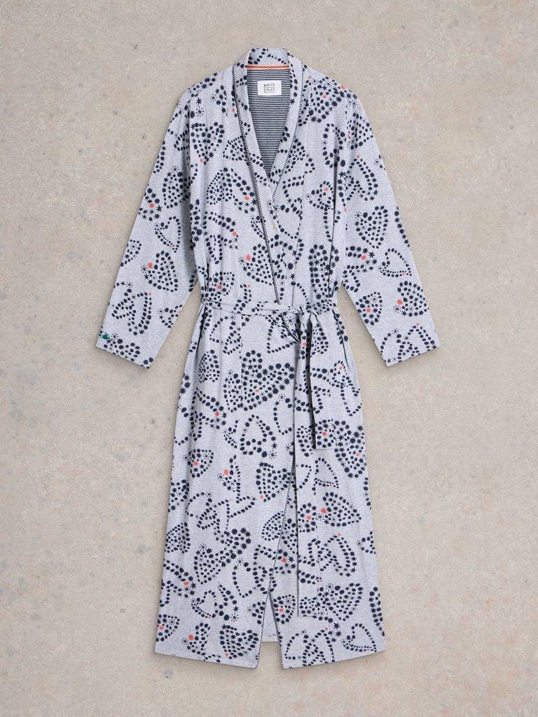 Nina Jersey Dressing Gown in GREY PR - FLAT FRONT