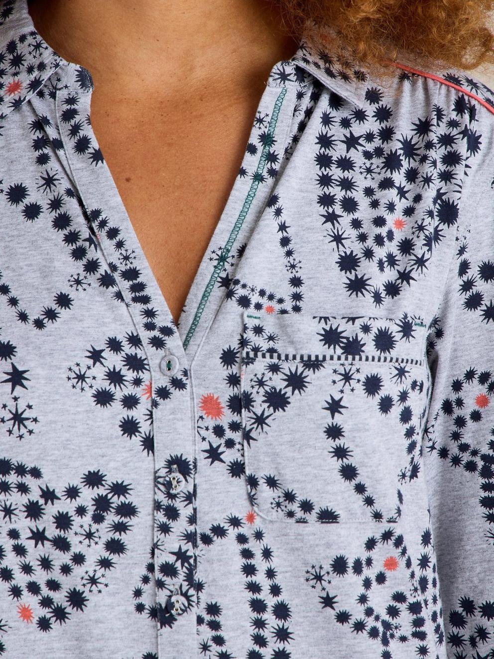 Annie Jersey Nightie in GREY PR - MODEL DETAIL