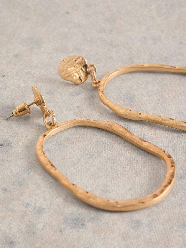 BRYONY HOOP EARRING in GLD TN MET - FLAT DETAIL