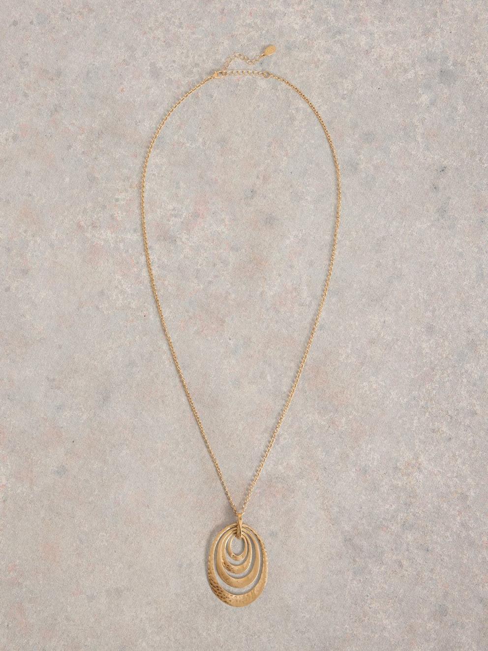 BRYONY TEXTURED NECKLACE in GLD TN MET - FLAT FRONT