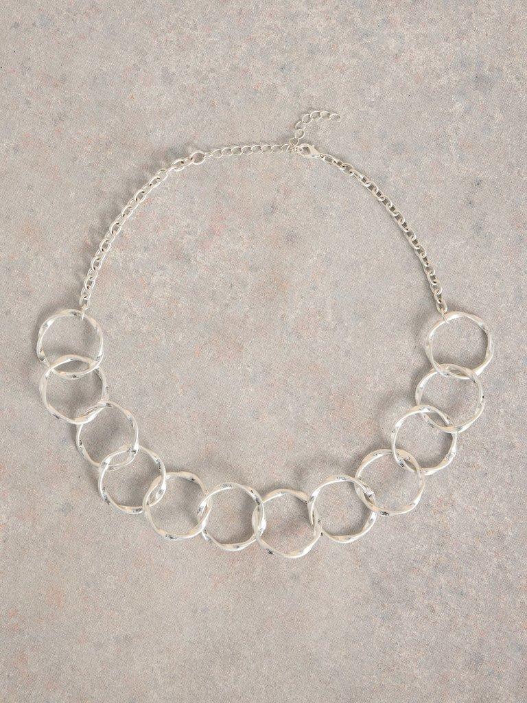 CYNTHIA ROUND CHAIN NECKLACE in SLV TN MET - FLAT FRONT