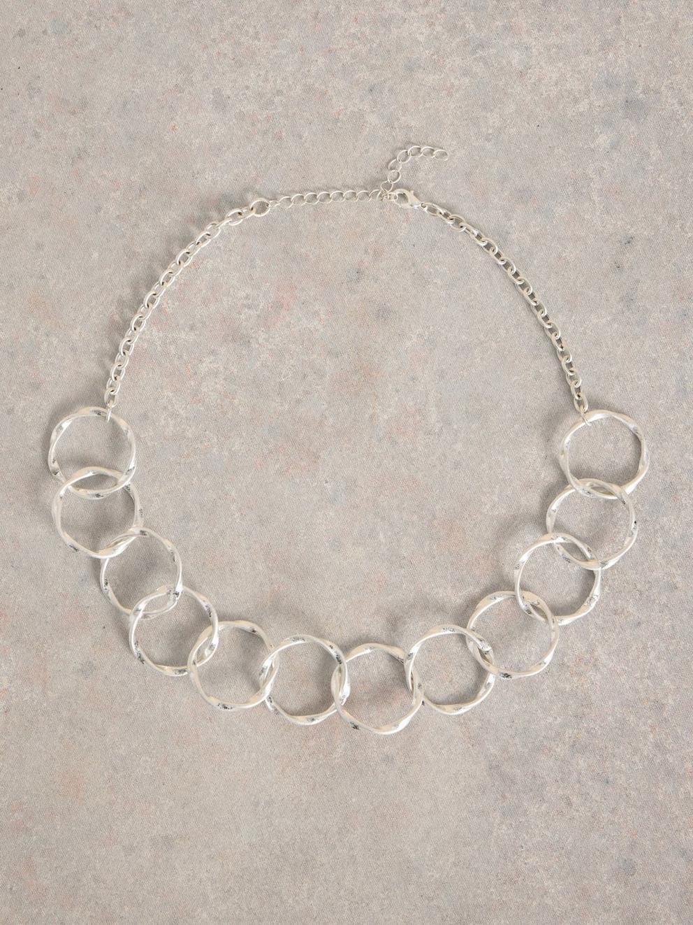 CYNTHIA ROUND CHAIN NECKLACE in SLV TN MET - FLAT FRONT