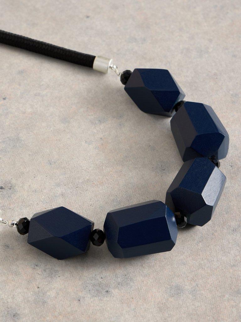 CARNATION BEADED NECKLACE in DARK NAVY - FLAT DETAIL