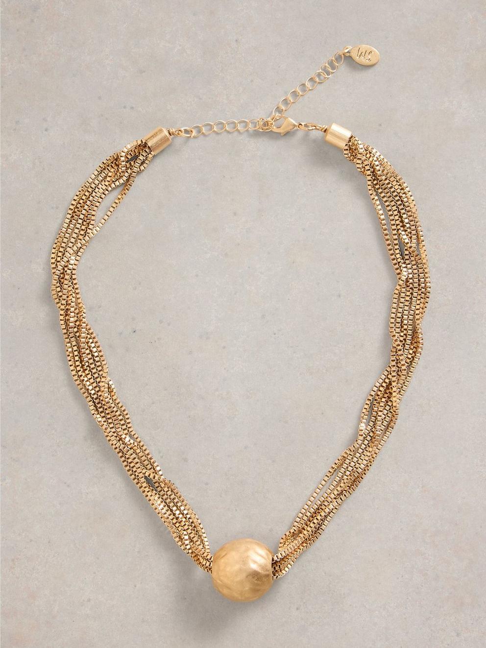 ABELIA CHAIN NECKLACE in GLD TN MET - FLAT FRONT