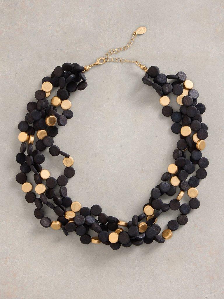 VERA CLUSTER NECKLACE in BLK MLT - FLAT FRONT
