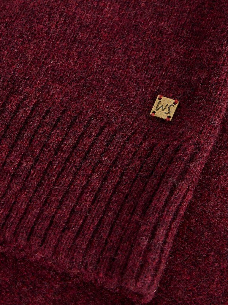 Lambswool Mock Neck Jumper in DK PLUM - FLAT DETAIL