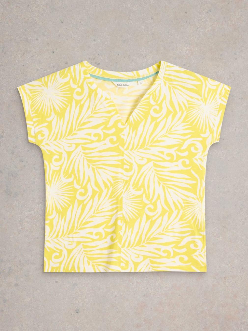 NELLY ORGANIC COTTON TEE in YELLOW PR - FLAT FRONT