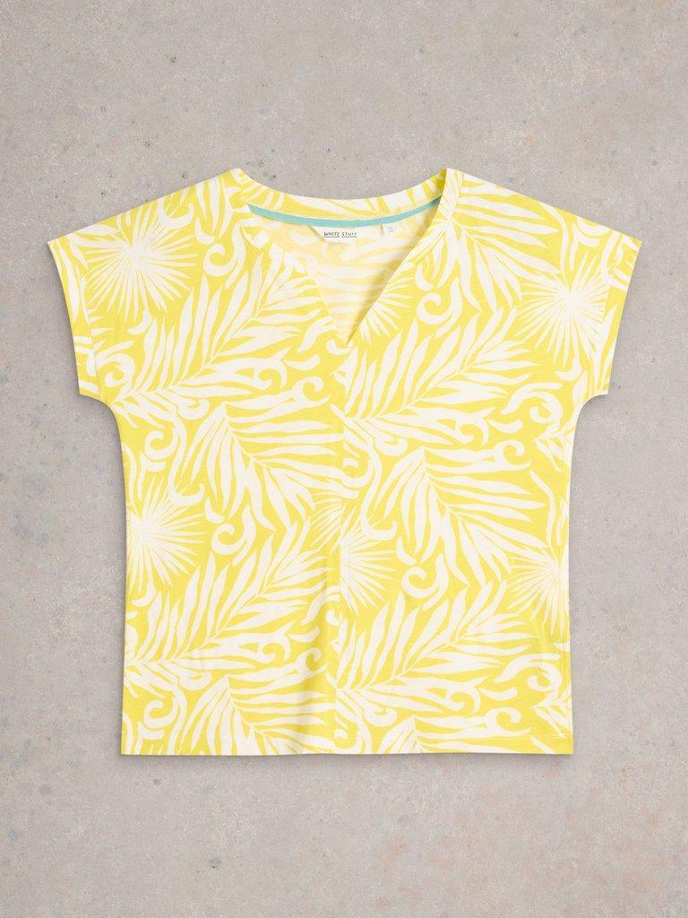 NELLY NOTCH TEE PRINTED in YELLOW PR - FLAT FRONT