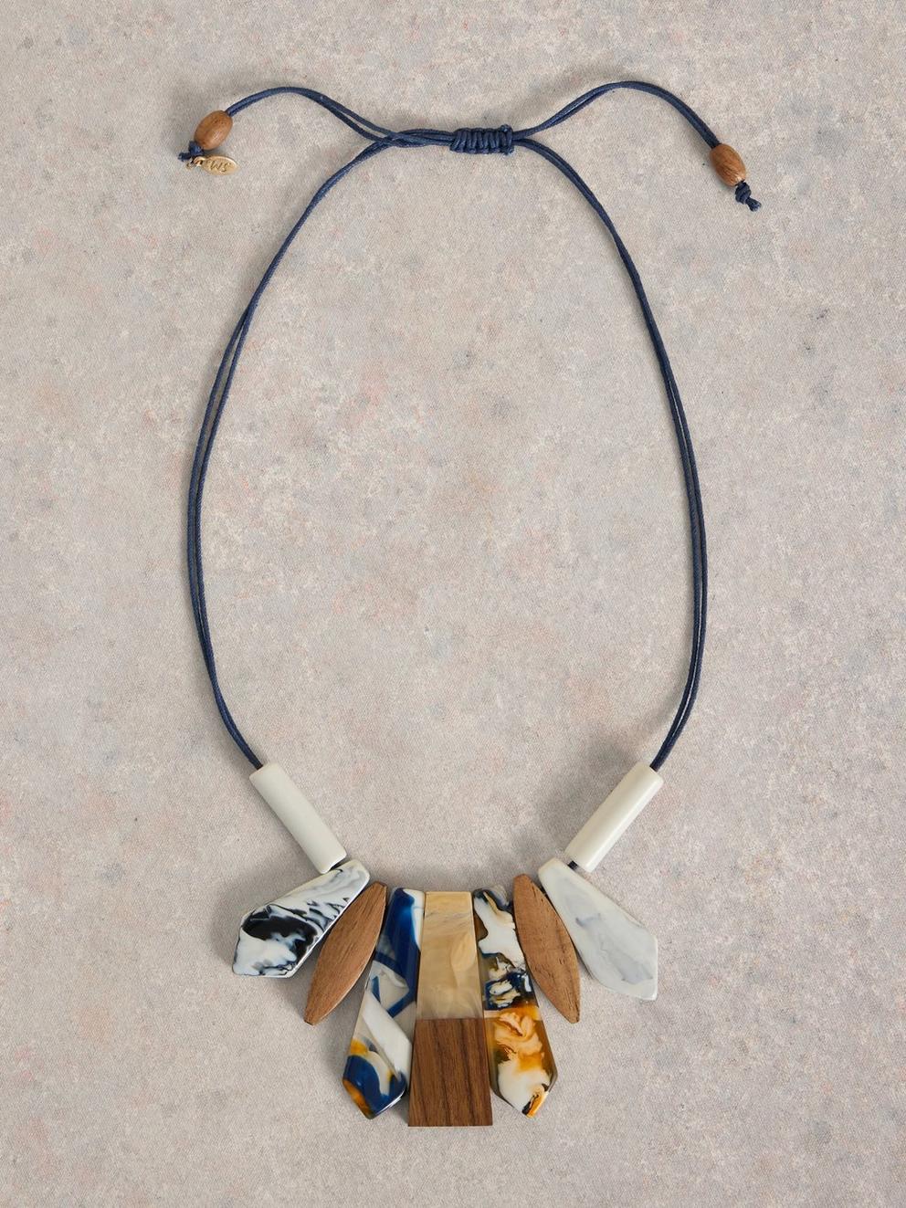 COSMO CHUNKY NECKLACE in TAN MULTI - FLAT FRONT