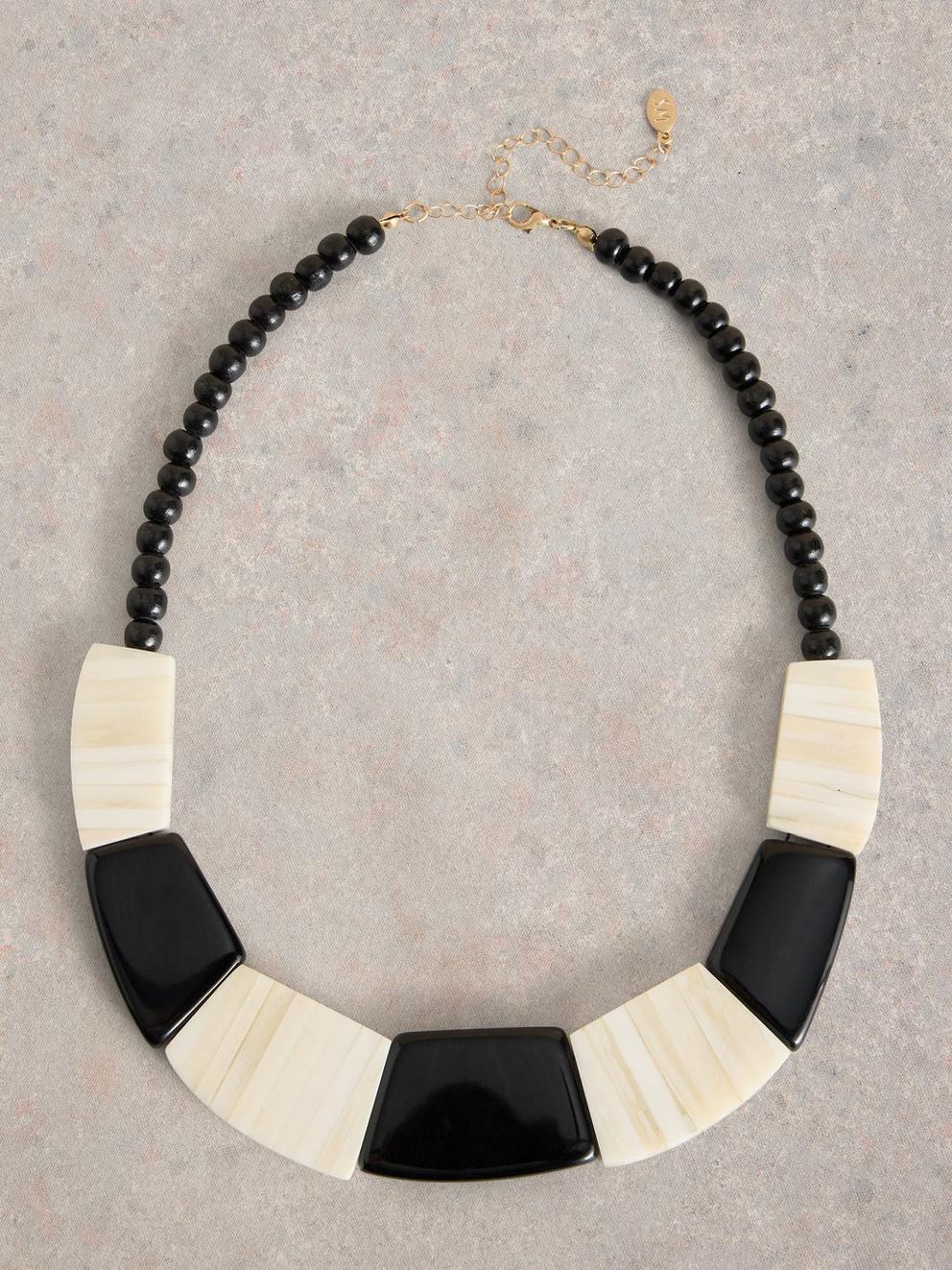 WALLFLOWER MIXED NECKLACE in BLK MLT - FLAT FRONT