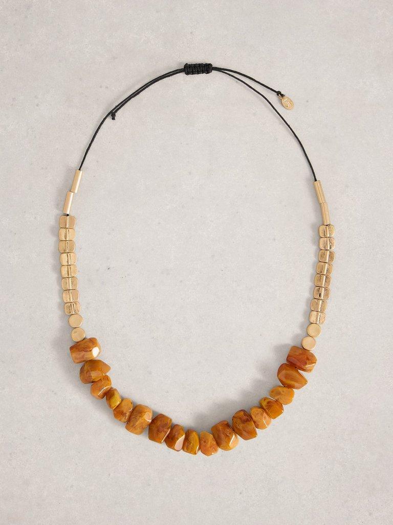 ROSE STONE NECKLACE in BROWN MLT - FLAT FRONT