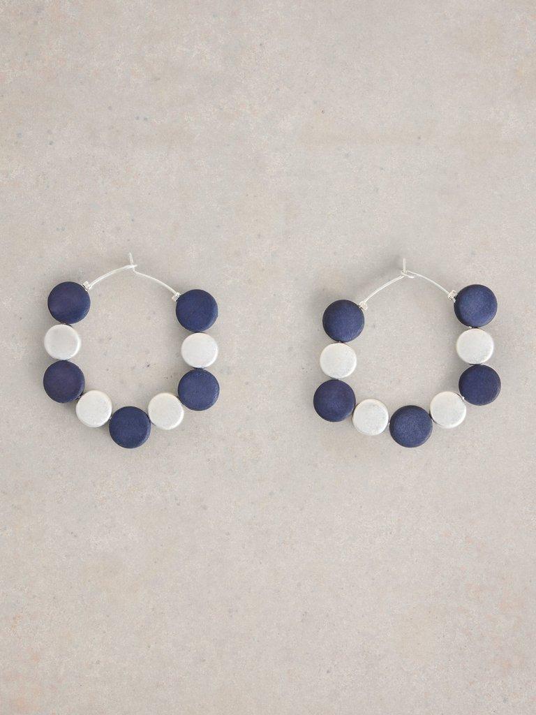 VERA CLUSTER EARRING in NAVY MULTI - FLAT FRONT