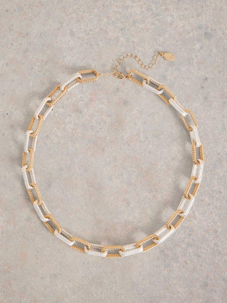 CHAIN LINK NECKLACE in MIXED MET - FLAT FRONT