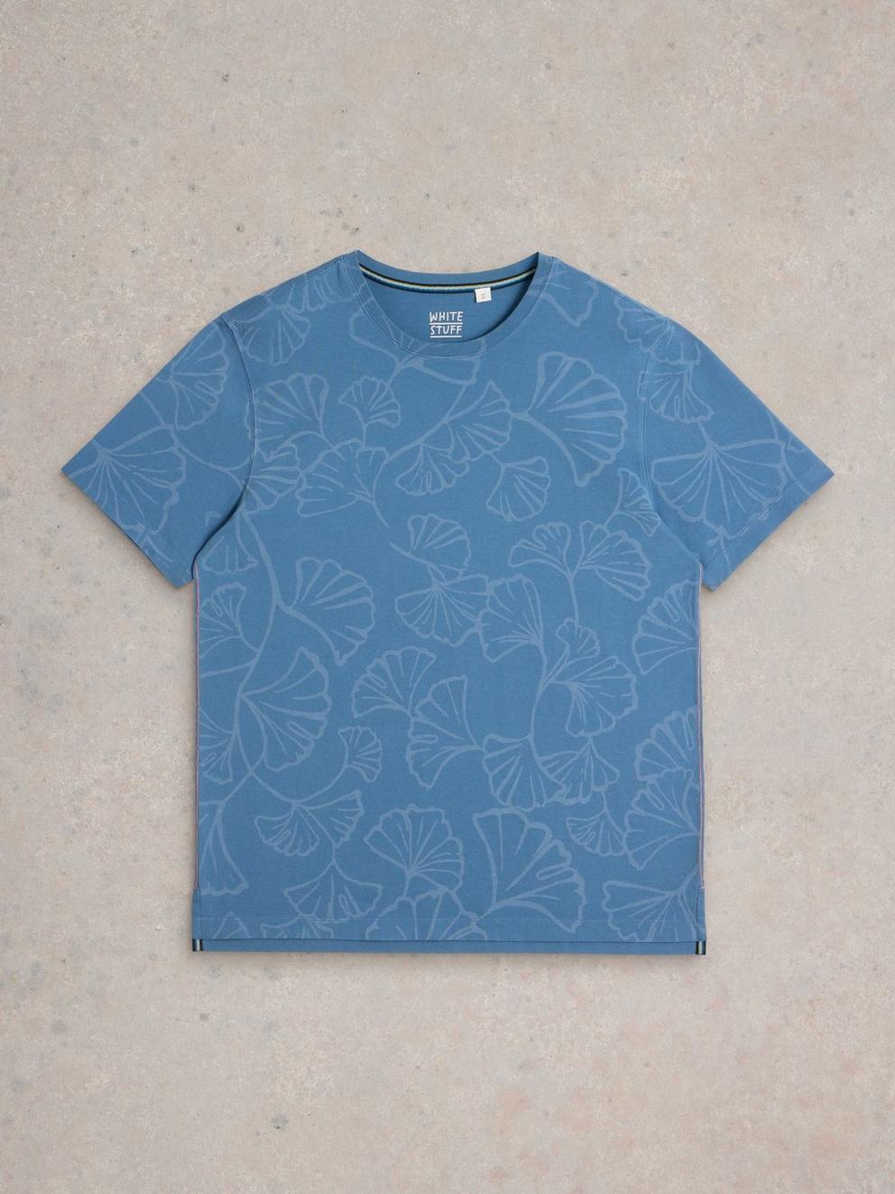 Floral Printed Tee in BLUE PR - FLAT FRONT
