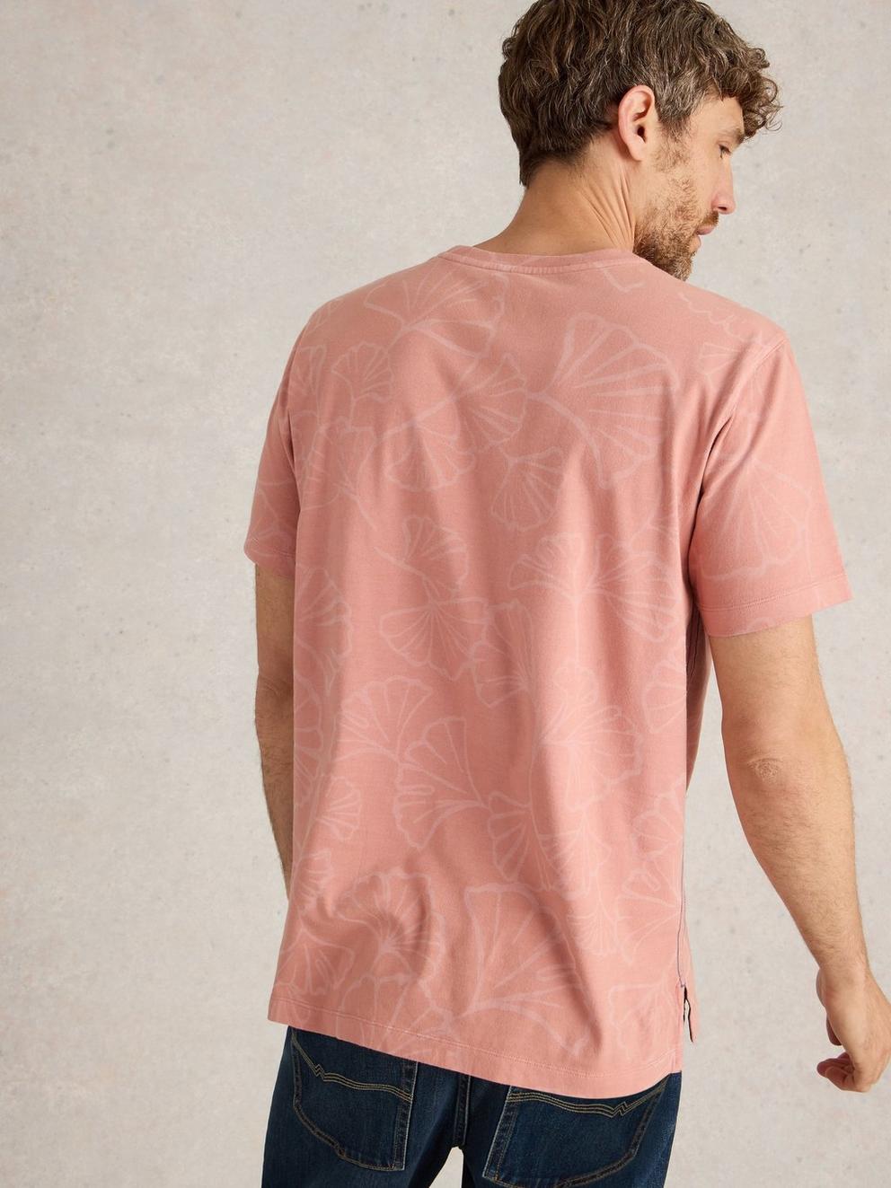 Floral Printed Tee in PINK PR - MODEL BACK