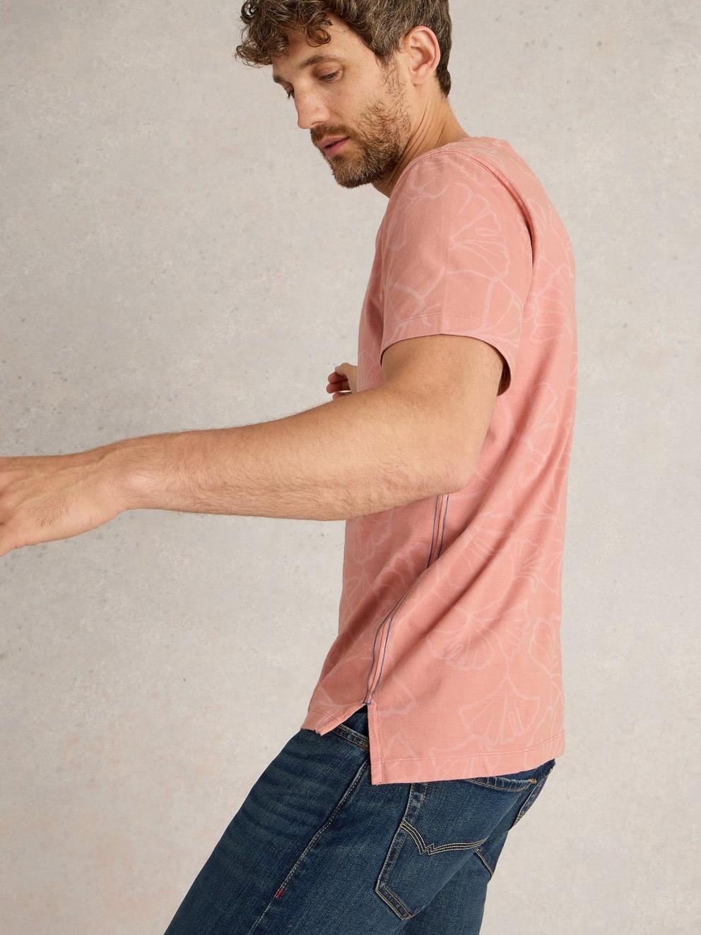 Floral Printed Tee in PINK PR - MODEL DETAIL