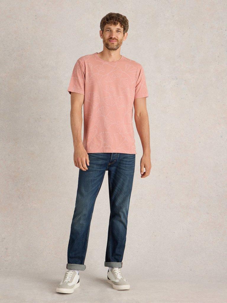 Floral Printed Tee in PINK PR - MODEL FRONT