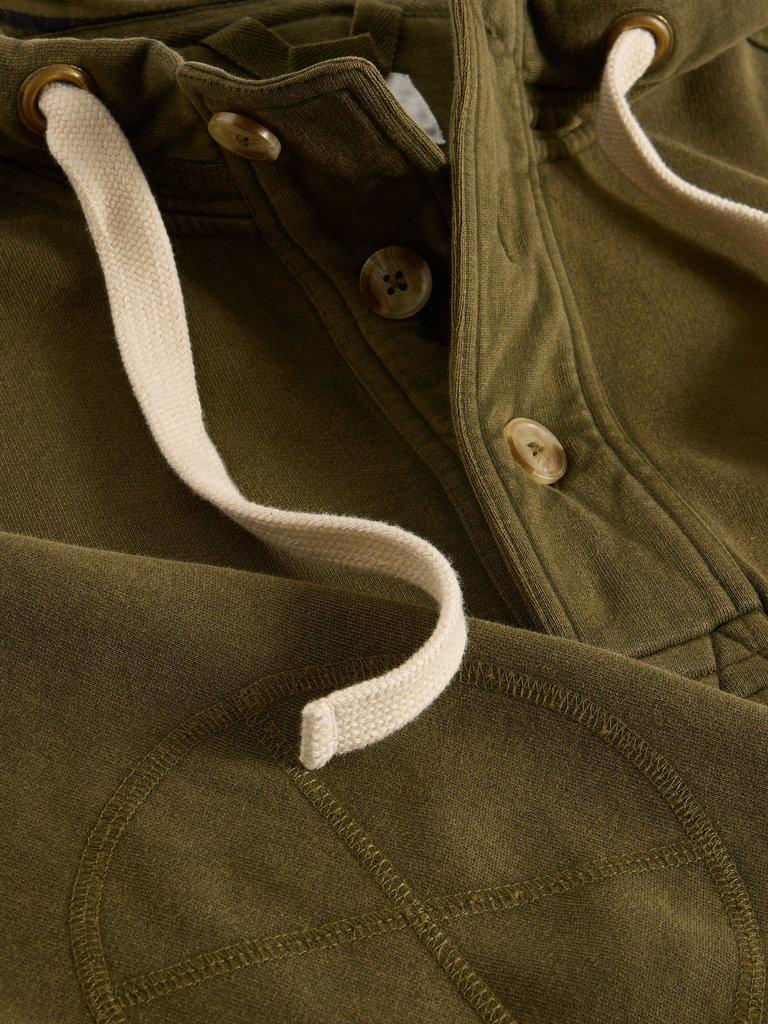 Brampton Overhead Hoodie in KHAKI GRN - FLAT DETAIL