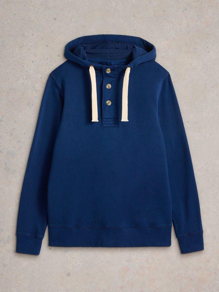 Brampton Overhead Hoodie in MID BLUE - FLAT FRONT