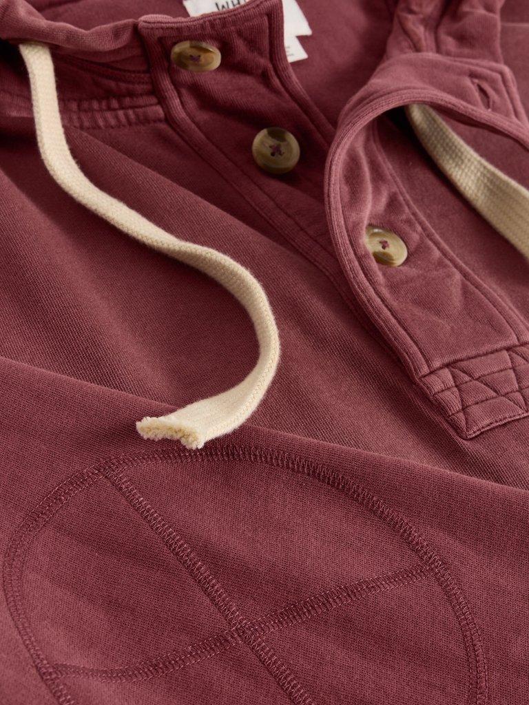 Brampton Overhead Hoodie in MID PLUM - FLAT DETAIL