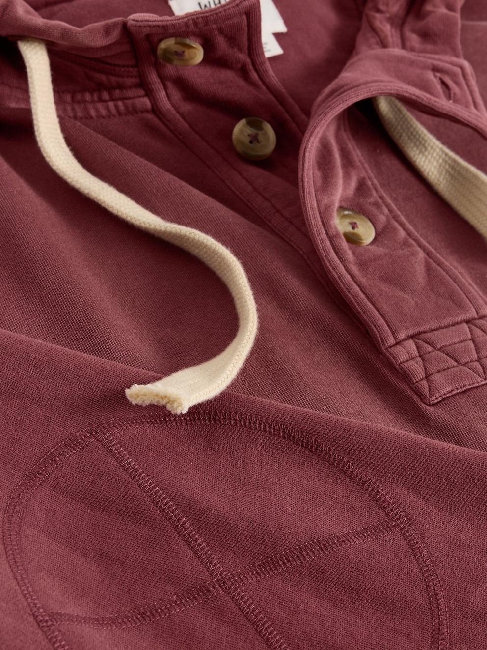 Brampton Overhead Hoodie in MID PLUM - FLAT DETAIL