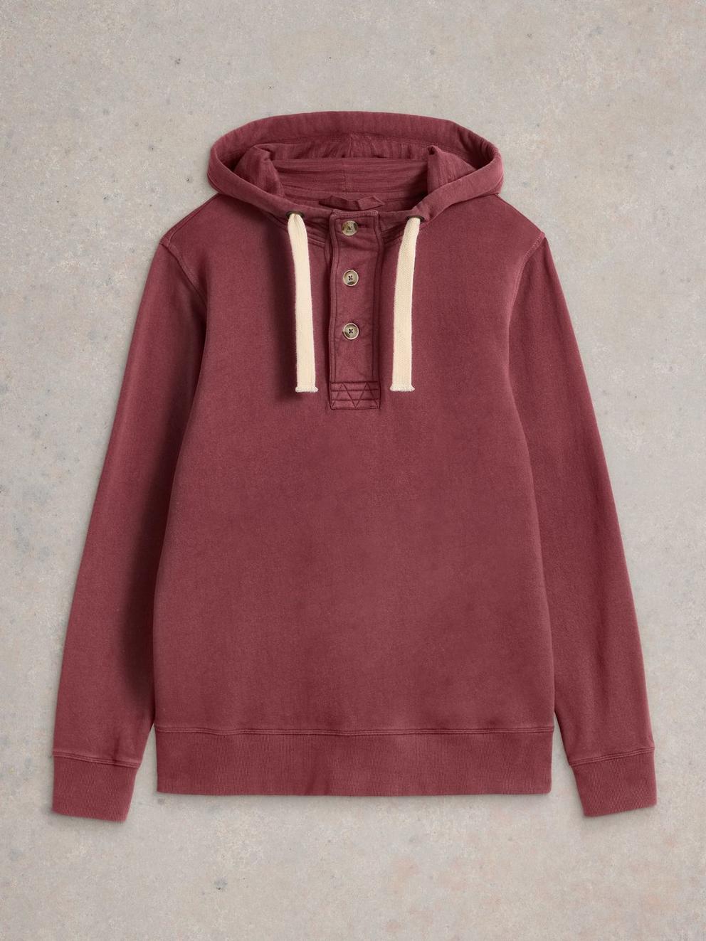 Brampton Overhead Hoodie in MID PLUM - FLAT FRONT